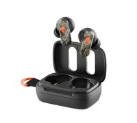 Skullcandy Dime 3 Auriculares inalámbricos, Bluetooth, aislamiento de sonido, hasta 20 horas de batería, micrófono para iPhone Android, fácil de llevar con cable integrado - Realtree APX Negro/Naranja