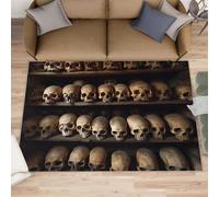 Skulls - Alfombra de pasillo de 70 x 120 cm, diseño de calaveras para cocina, terrorífica alfombra antideslizante para guardería, dormitorio de niños, mesita de noche