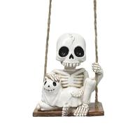 Skulls Decor - Skull Swing Decoration | 1 Piece Halloween Tree Ornaments, Portable Skeleton Figure, Cute Swing Ghost Dog Pendant For Fence Door Handle Courtyard Garden Home And Branch