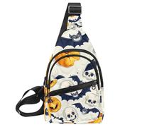 Skulls Pumpkins Bats - Mochila bandolera ajustable para viajes, senderismo, Multicolor 12, 11.8x7x1.5in/30x18x4cm