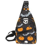 Skulls Pumpkins Bats - Mochila bandolera, Multicolor 12, 11.8x7x1.5in/30x18x4cm