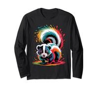 Skunk Colorido Pop Art Skunk Lovers para Hombres, Mujeres, niñas y niños Manga Larga