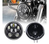 SKUNTUGUANG - Carcasa de faros de 14,6 cm con faro LED de 14,6 cm para proyector Harley negro