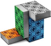 SKURA STYLE S Juego de esponjas - Esponjas de Limpieza Modernas y sin Olor con Estropajo no abrasivo para Platos y más Naranja, Azul, Verde, Gris 4 esponjas