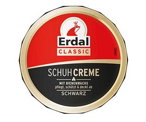 SKUURTFR Erdal Dosencreme schwarz, Schuhcreme mit Bienenwachs - nährt und pflegt das Leder, 1er Pack (1 x 75 ml)