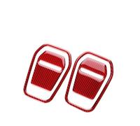 SKWXCCCVM Embellecedor interior for manija de asiento de coche compatible con Ford Mustang GT Dark Horse EcoBoost 2024 2025 LHD RHD(Red Carbon)