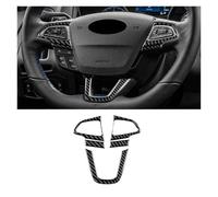 SKWXCCCVM Marco de botones for Ford Focus SE Ecoboost 2015, 2016, 2017 y 2018, adhesivo de fibra de carbono suave, for el volante a la izquierda y a la derecha.(Black Carbon)