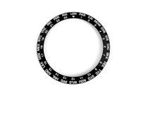 SKX007 Inserto de bisel de cerámica 38 mm Estilo árabe Acabado en azul/negro/verde/marrón for pieza(schwarz)