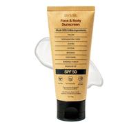 Sky and Sol Protector solar mineral natural, SPF 50, 3 onzas: granos naturales y óxido de zinc, seguro para los arrecifes, impermeable, sin perfume, fórmula sin grasa para cara y cuerpo