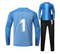 (Sky Blue 1, 26) Men Kid Football Goalkeeper Sets , Boys Soccer goalkeeper Uniforms Training Suit Protection Kits Pants Futbol Shirts