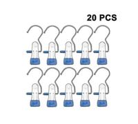 (Sky Blue)20 Pieces Clamp Hooks Boot Hanger Trouser Hangers Clothes Hanger Tw