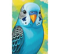 Sky Blue Budgie Notebook: Cartoon Journal, Diary, Writing Pad: A cheerful gift for Kids, Bird Lovers, Budgie Fans, Animal Enthusiasts, Family, Friends, Loved Ones & Creative Spirits