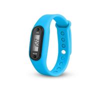 (sky blue) Pulsera podómetro para correr, cuenta hasta 99.999 pasos con modo de suspensión automático y detección de movimiento de la cintura.