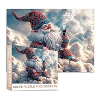 Sky Cloud - Rompecabezas de gnomo de 1000 piezas con patrón fractal de 27 x 20 pulgadas, pipa de ensueño para adultos, desafiantes juegos de actividades familiares, rompecabezas colorido para
