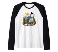 Sky Log Club Mesa de Observación del Clima Jardín Nubes Camiseta Manga Raglan