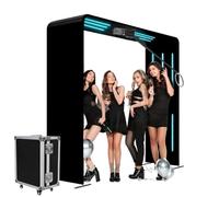 Sky Overhead 360 - Cabina de fotos giratoria, cámara giratoria rápida y lenta con control de aplicación, anillo de luz RGB, logotipo personalizado gratis, 7-15 personas para fiestas, bodas, eventos
