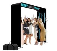 Sky Overhead - Cabina de fotos 360, cámara giratoria rápida y lenta con control de aplicación, anillo de luz RGB, logotipo personalizado, 7-15 personas para fiestas, bodas, eventos (caja de cartón)