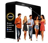Sky Overhead - Cabina de fotos de 360 grados para fiestas, rotación rápida y lenta con control remoto, anillo de luz RGB, logotipo personalizado, para 7-15 personas, adecuado para fiestas, bodas