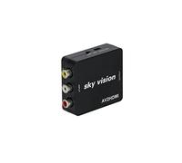 Sky Vision Adaptador RCA a HDMI, AV/RCA/FBAS a HDMI, convertidor de Audio de vídeo, 1080P, PS2, Wii N64, Compatible con PAL/NTSC, Plug and Play, Color Negro