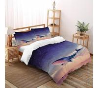 Sky Whale Funda De Edredón 3 Piezas con Impresión En 3D Dreamy Whale con 2 Fundas De Almohada Super King(260x220cm) Microfibra Ropa De Cama para Adultos Y Niñas