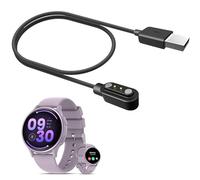 Skyband Compatible para Cable USB Compatible para Smartwatch HASAKEI Reloj Inteligente Mujer 1.27" 53G (Negro)