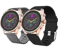 SkyBand Correas Compatible para Michael Kors Gen 6 Bradshaw, Moda Nylon Tela tejida Clásico Correas Compatible para Smartwatch Michael Kors Gen 6 Bradshaw (Negro + Gris)