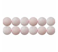 SKYBEADS Cuentas de cristal mate para manualidades, suministros de fabricación de joyas, cuarzo rosa natural de 6 mm, cuentas esmeriladas de 6 mm, una hebra de 15 pulgadas, aproximadamente 60 unidades