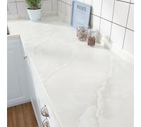 Skyblur Papel pintado autoadhesivo blanco mármol lámina de cocina lámina autoadhesiva para encimeras de cocina lámina adhesiva aspecto mármol muebles blanco lámina adhesiva baño 40 x 200 cm pared de