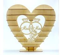 Skybook Rocher Ferrero - Soporte de exhibición de corazón perfecto para fiestas, bodas y bares de dulces, soporte de madera de chocolate, decoración de bodas, 1 unidad (anillo de diamante)