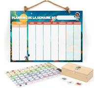 Skycroo - Calendario infantil educativo para niños y niñas - Organizador magnético rutina infantil para niños y Tdah Autismo Planning Semana Tabla magnética para años de noche diaria