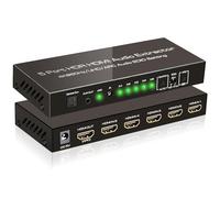 SkycropHD Conmutador HDMI 4K a 60Hz, convertidor extractor de audio, conmutador HDMI 5 en 1 con salida de audio óptica y AUX de 3,5 mm, compatible con HDCP 2.2, HDR10, 18 Gbps, ARC