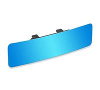 SkycropHD - Espejo retrovisor antirreflejos sin marco, para interior de coche, panorámico, gran angular para eliminar puntos ciegos, convexo, 11.8 pulgadas (azul)