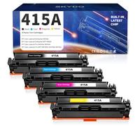 Skydo 415A Tóner con Chip Compatible con HP 415A 415X Tóner para HP M454dw | para HP LaserJet Pro M454dw M454dn MFP M479fdw M479fdn M479dw M455dn M480f M479 M454 (4-Pack, Negro, Cian, Magenta, Amarillo)