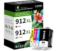 Skydo Cartuchos de Tinta 912XL 912 XL Compatible con HP 912 912XL 8010 8022 | para HP OfficeJet 8010 8012 8013 8014 8015 8017, para HP OfficeJet Pro 8022 8020 8021 8023 8024 8025 (4-Pack)