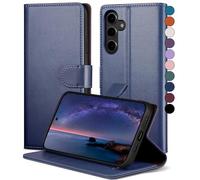 SkyDuck Funda para Samsung Galaxy A54 5G,con 1 Protector Pantalla Cristal Templado,Funda para Samsung Galaxy A54 5G [Bloqueo RFID][de Cuero PU][Ranura para Tarjeta]carcasa para Samsung A54,Azul oscuro