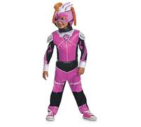 Skye Disfraz de lujo para niños, traje oficial de Halloween de la Patrulla Canina con armadura y tocado para niños, talla 4-6x)