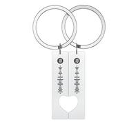 Skyeasure Llavero personalizado de Spotify, llaveros personalizados a juego para parejas, llaveros de canciones para parejas, regalos para hombres y mujeres, Pareja - Plata, 50x12mm