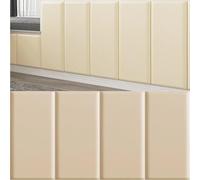 SkyFace 8 Piezas Anticolisión 3D Acolchado Pared para Niños Pegatinas de Pared para habitación infanti,Barrera Seguridad de Pared,Tapizado de Alta Gama Moderna 3D,Cabecero para Cama (Beige, 23x50cm)