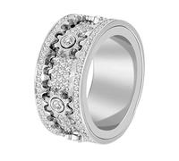 SkyFace Anillo Giratorio Spinner, Anillo Anti ansiedad mujer hombre, Anillo de Engranaje antiestres, Anillo Rotatorio Aliviar Estrés, Joyas con Caja de Regalo para Amistad Familias Compromiso