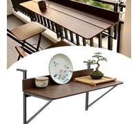 SkyFace Mesa Plegable Balcón Colgante Madera, Barandilla Colgante con 5 Alturas Ajustables, Barra de Bar Exterior Jardín, Terraza Patio Porche Decoración Resistente al Clima (100 x 37 cm)