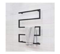 SkyFace Radiador Toallero Electrico Negro Mate, Calentador de Toallas Electrico Pared, Secador de Toallas para el Baño, Termostato Calientatoallas, Bajo Consumo