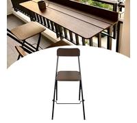 SkyFace Taburete Alto con Respaldo, Taburetes Plegables de Cocina - Asiento Plegable de Metal y Madera para Bar, Cocina, jardín, balcón o Exterior, Taburete Ahorra Espacio (Negro, 75cm)