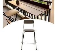 SkyFace Taburete Alto con Respaldo, Taburetes Plegables de Cocina - Asiento Plegable de Metal y Madera para Bar, Cocina, jardín, balcón o Exterior, Taburete Ahorra Espacio (Plata, 65cm)