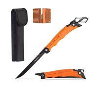 SkyFox Cuchillo fileteador plegable para pesca, cuchillos de caza para filetear pescado y deshuesar carne, afilada hoja alemana antiadherente G4416, incluye afilador de cuchillos by