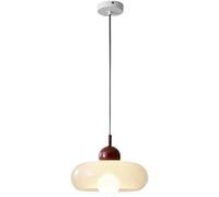 SKYGOO Lámpara Colgante Americana de Hierro con Cristal Esmerilado, Altura Ajustable, Minimalista, Ovalada, pequeña, para Dormitorio, mesita de Noche, Comedor, Dormitorio, decoración rústica nórdica.