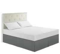 SkyjOy Cubre Canape Falda de Cama Doble Falda de Cama de Hotel casera tamaño Queen de caída de 14 Pulgadas con Cubierta de Cama de sábana de Superficie Faldas De La Cama(Dark Grey,F(137X190cm))