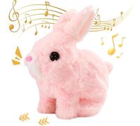 SkyJoy Juguete Interactivo para Conejos. Muñeco Conejo de Peluche Que Corre, ladra y Mueve Las Orejas y la Boca. Conejo de Juguete Que rebota. (Rosa*1)