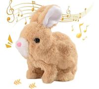 SkyJoy Juguete Interactivo para Conejos. Muñeco Conejo de Peluche Que Corre, ladra y Mueve Las Orejas y la Boca. Conejo de Juguete Que rebota. (Almendra*1)