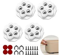 SkyJoy® mini ruedas adhesivas giratorias.4 ruedas con 5 bolas cada una, capacidad 300KG, con adhesivo y tornillos. Rueda móvil universal 360, ruedas para muebles de gran resistencia (Negro: 4 Piezas)