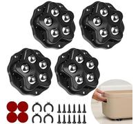SkyJoy® mini ruedas adhesivas giratorias.4 ruedas con 5 bolas cada una, capacidad 300KG, con adhesivo y tornillos. Rueda móvil universal 360, ruedas para muebles de gran resistencia (Blanco: 4 Piezas)